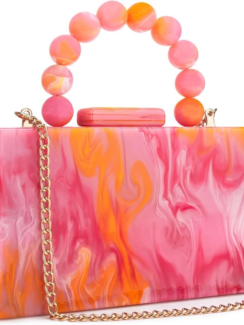 Acrylic Purses Evening Clutch Bag Marbling Handbags for Women Cross Body Bag wit